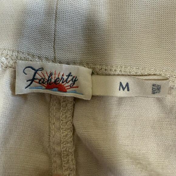 Faherty Arlie Day Pull On Linen Blend Pants Pockets Lagenlook M Lounge Tan - Picture 5 of 10